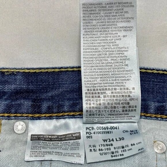 Levi's 569 Jeans Men's 34x30 Blue Drk Wash Loose Fit Straight Leg LEVI Denim GUC - Picture 7 of 12